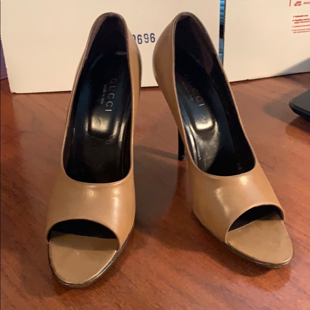 Authentic Gucci Peep Toe Pumps